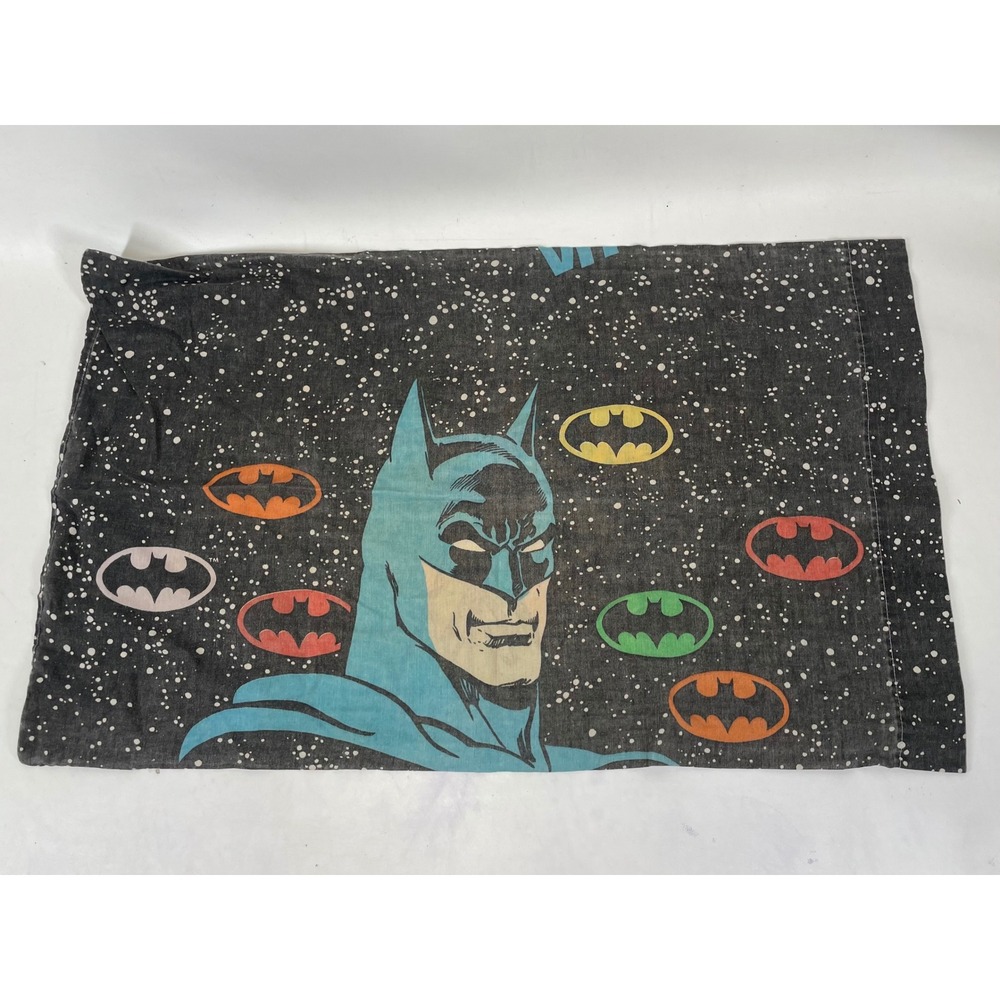 Vintage Batman Joker Pillowcase DC Comics Double Sided Black Standard 29x18
